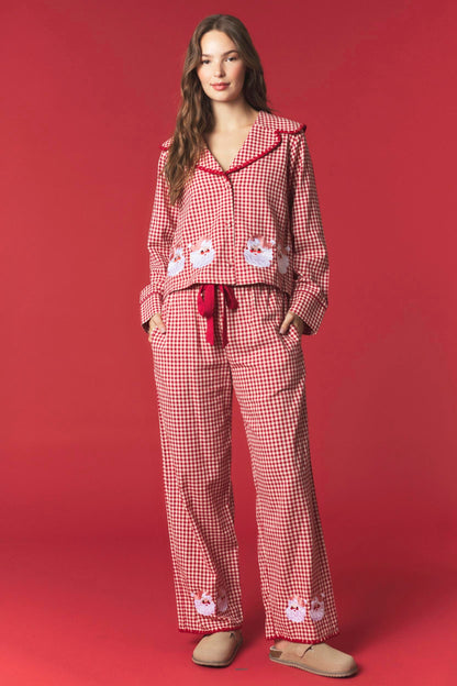 Santa Baby Red Gingham PJs