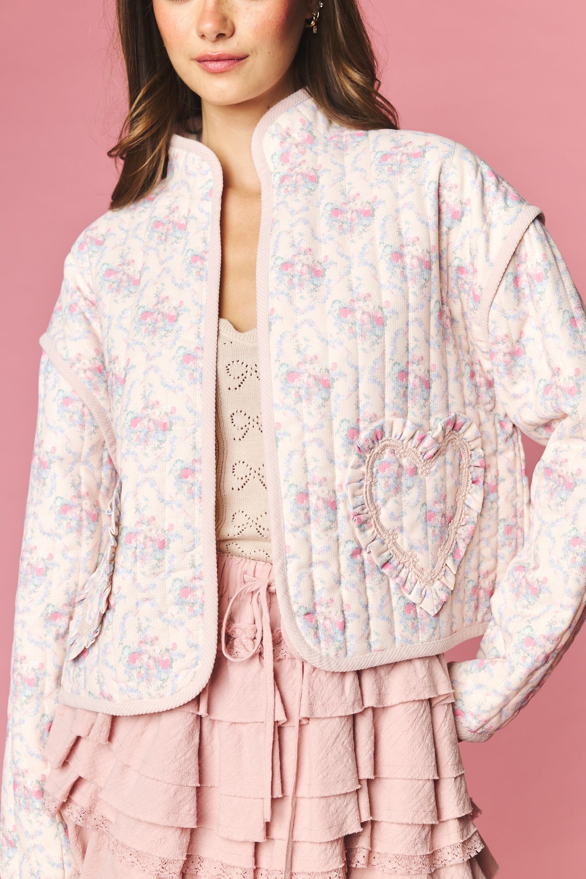 Winter Wishes Heart Quilted Jacket Restock