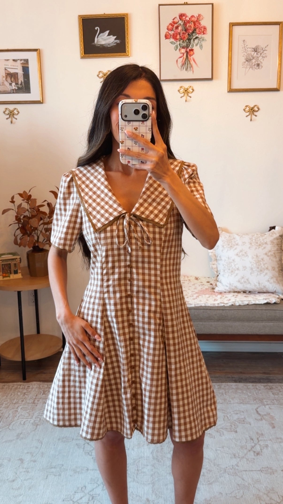 Maple Darling Gingham Mini Dress