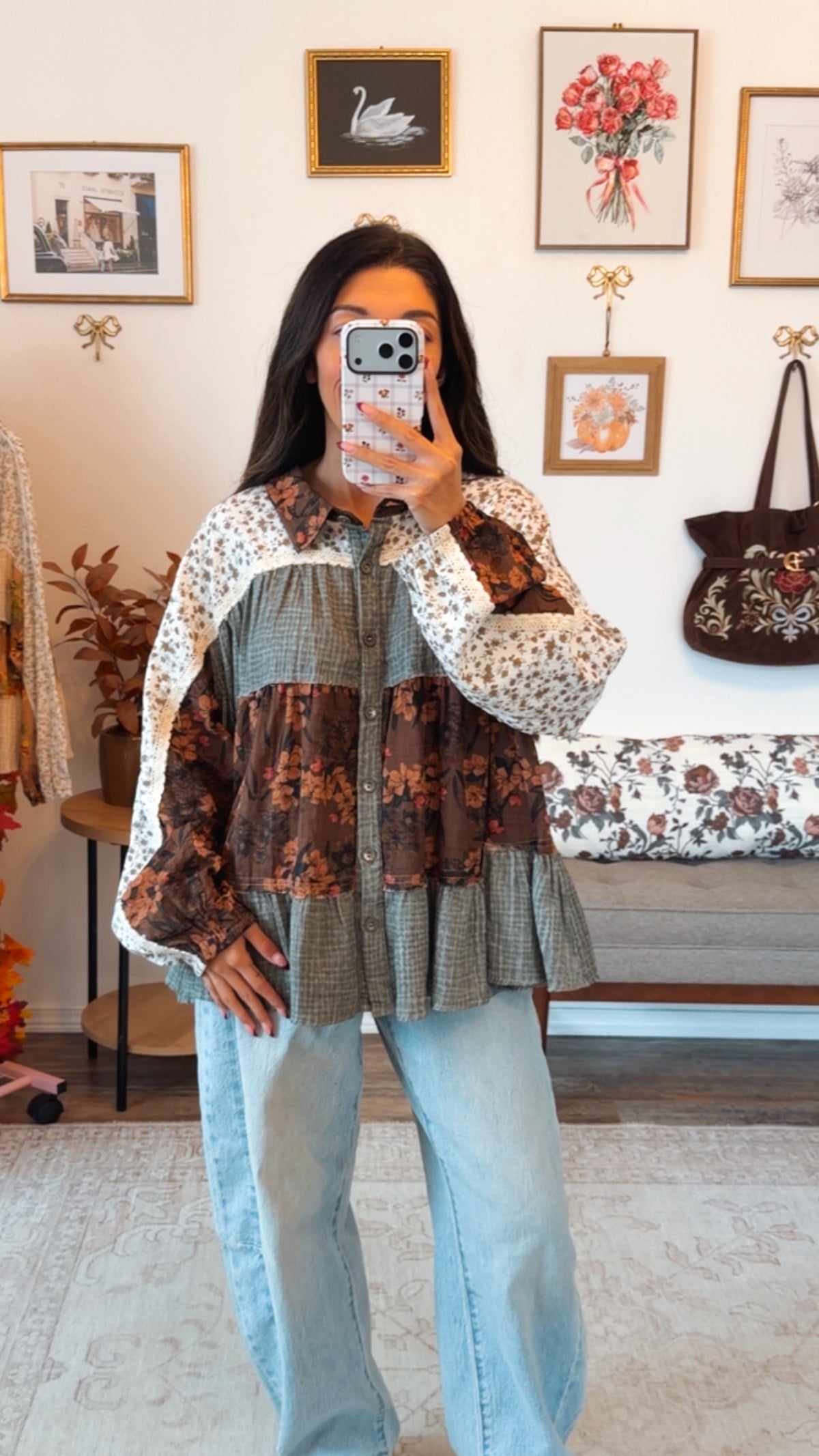 Stars Hollow Harvest Blouse - Charcoal