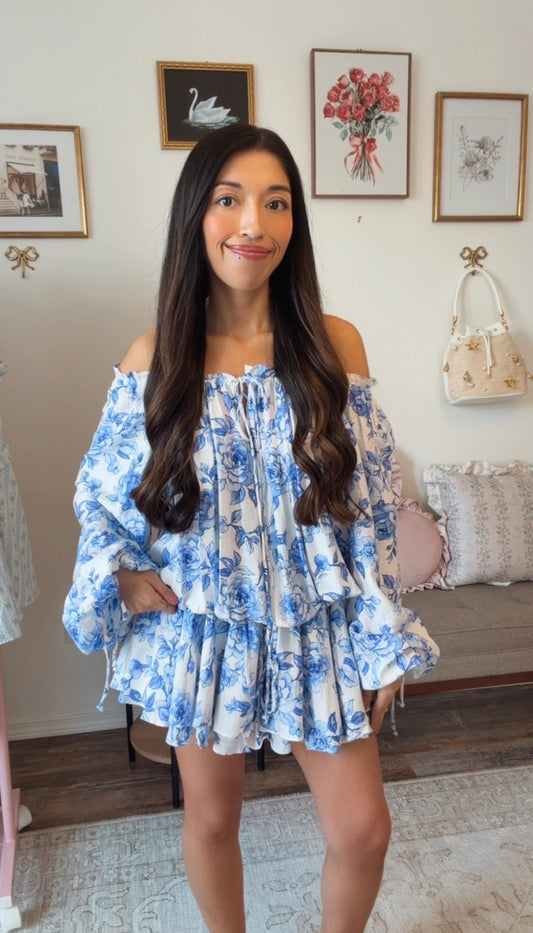 Amalfi Blue Bloom Romper