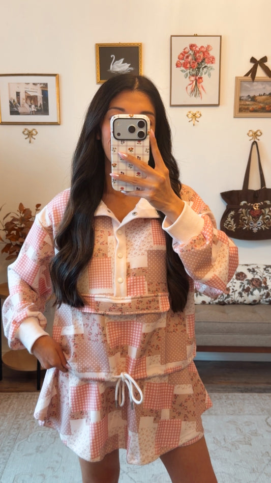 Main Street Patchwork Set - Mauve/Taupe