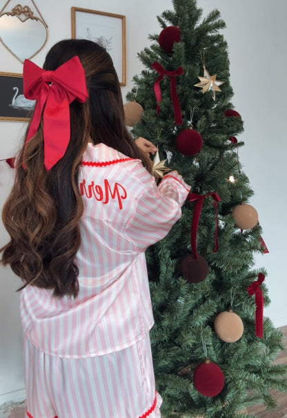 Merry & Bright Stripe Satin Set