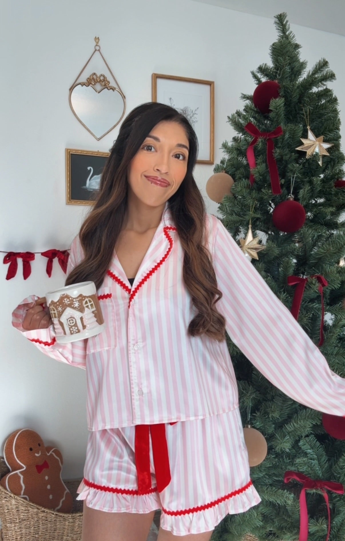 Merry & Bright Stripe Satin Set