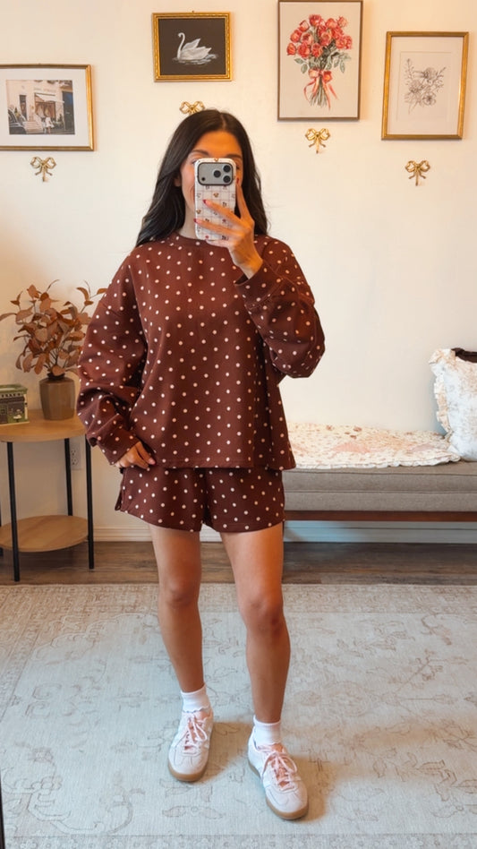 Cocoa Dottie Lounge Set - Brown