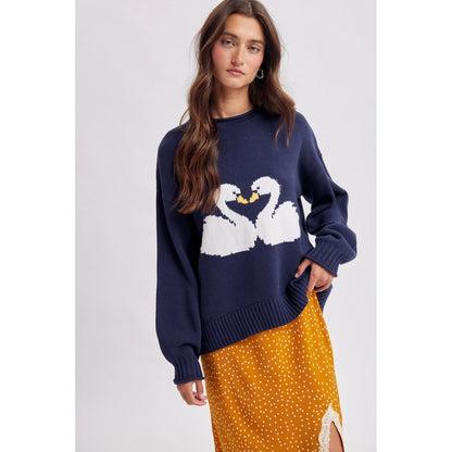 Swan Lake Navy Sweater
