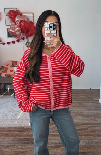 Juliette Cardigan - Pink/Red