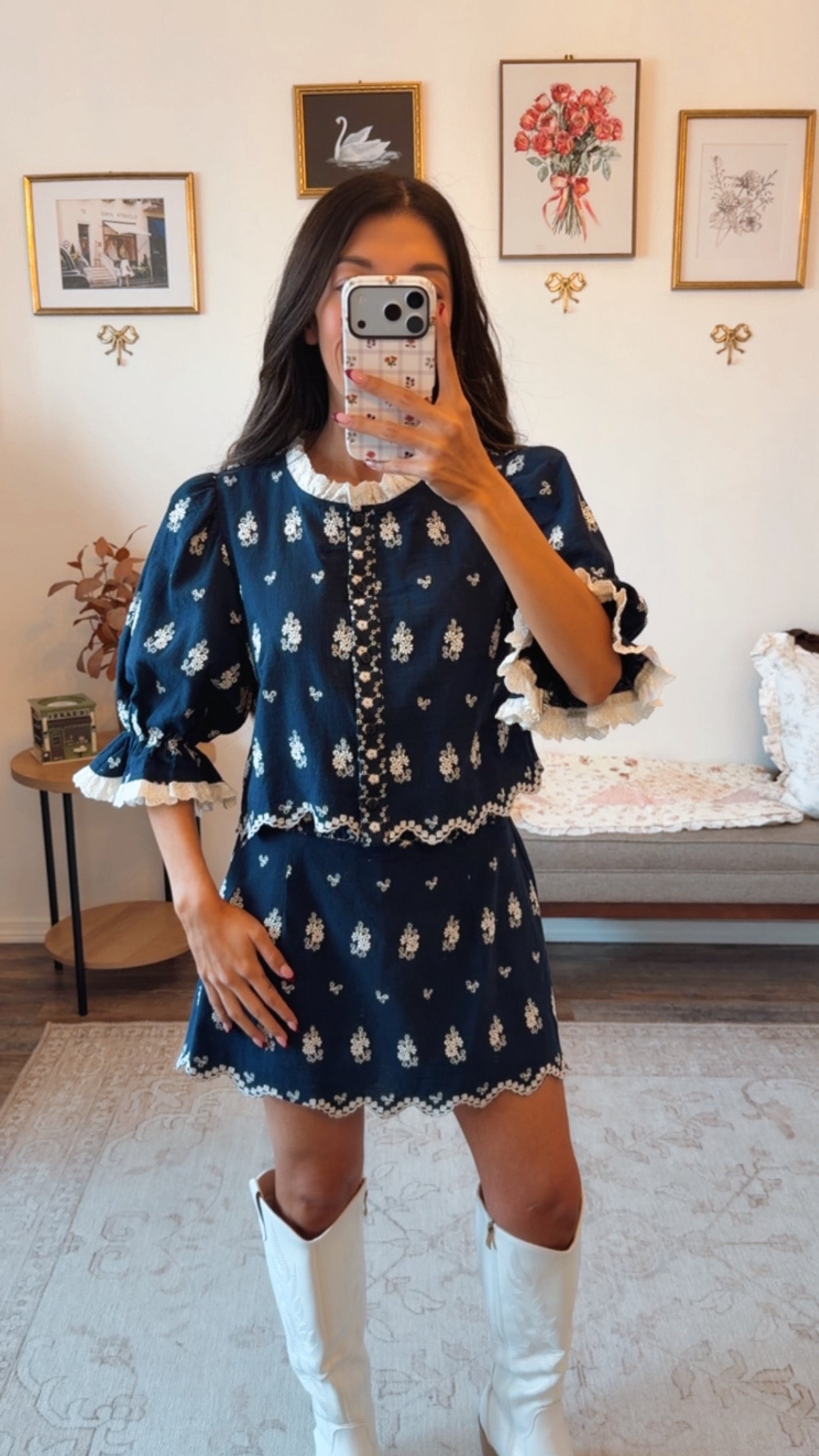 Charlotte Lace Navy Set
