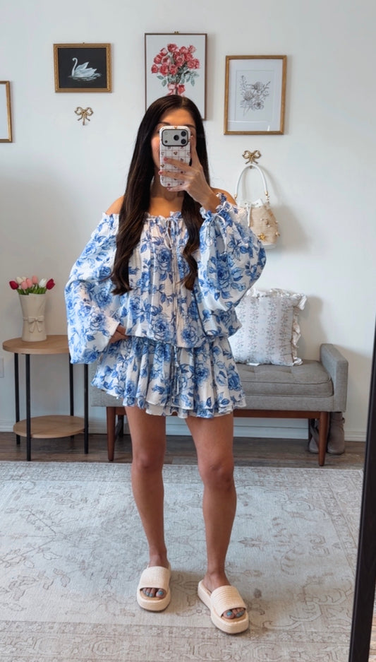 Amalfi Blue Bloom Romper