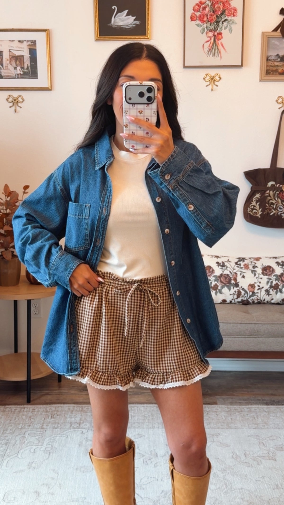 Fall on the Farm Denim Button Down Top