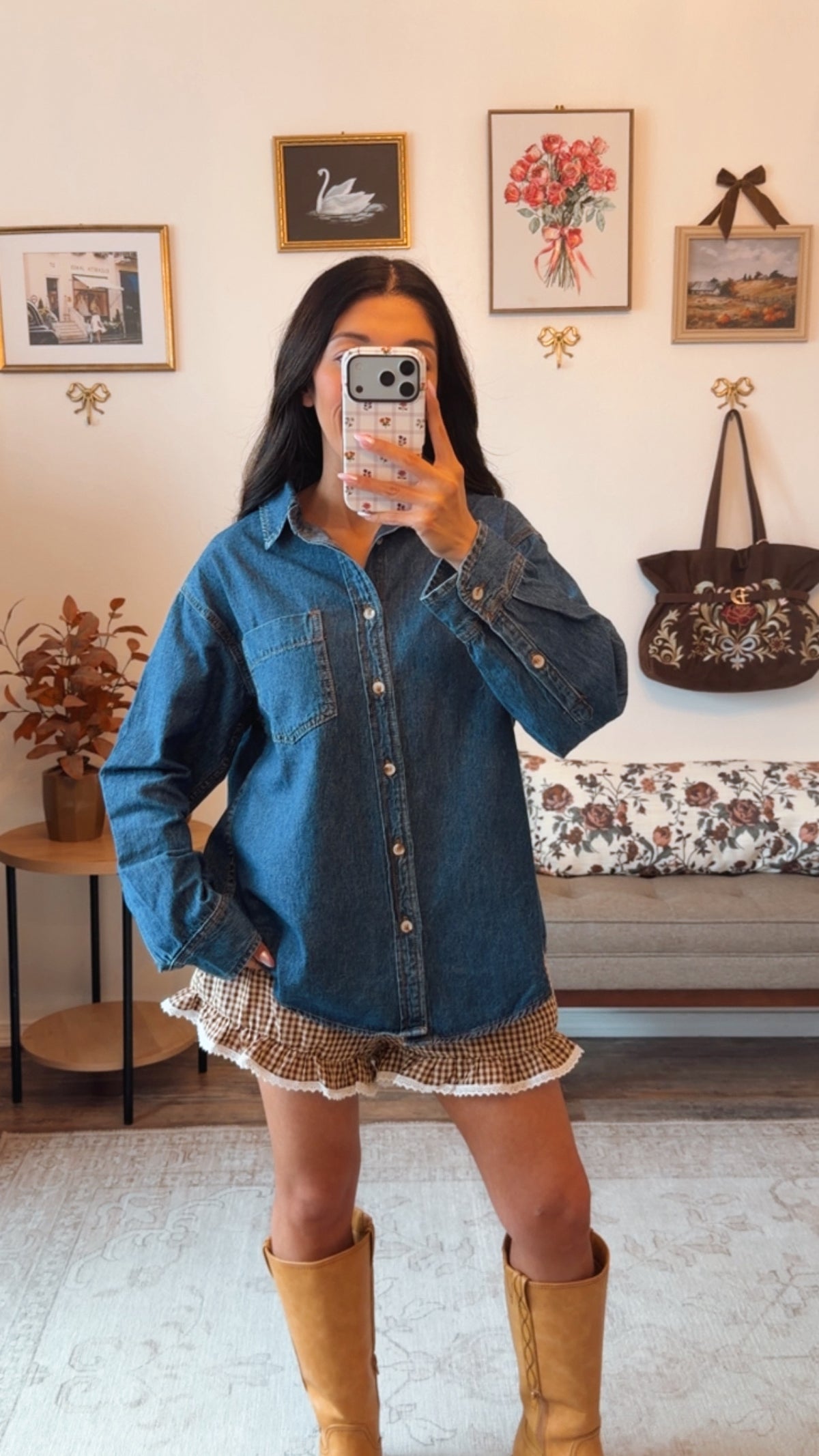 Fall on the Farm Denim Button Down Top