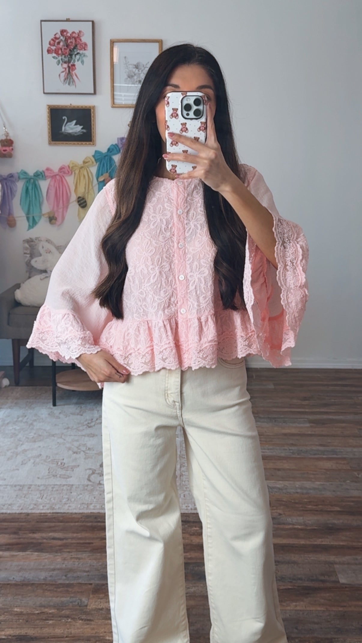 Blush Petal Lace Blouse