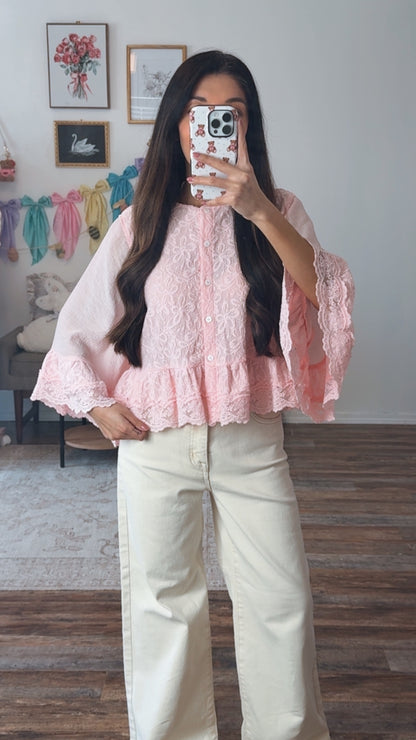 Blush Petal Lace Blouse