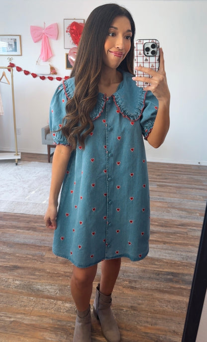 Darling Heart Denim Dress