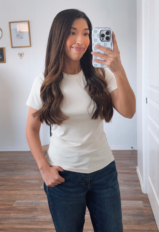 Essential Ribbed Top - Cream