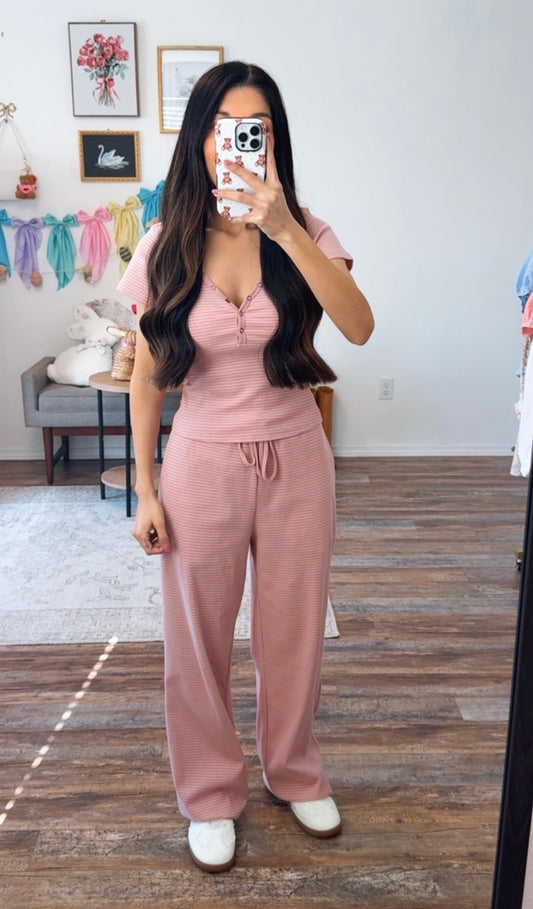 Pink Blush Stripe Set