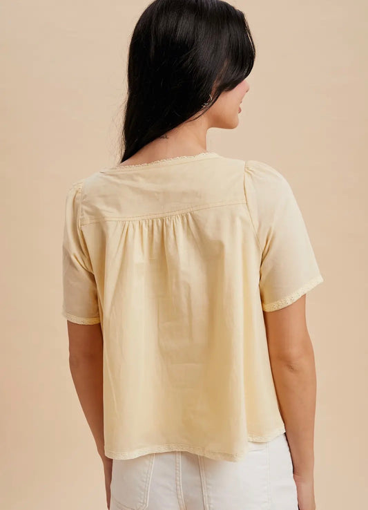 Eloise Lace Top / Yellow