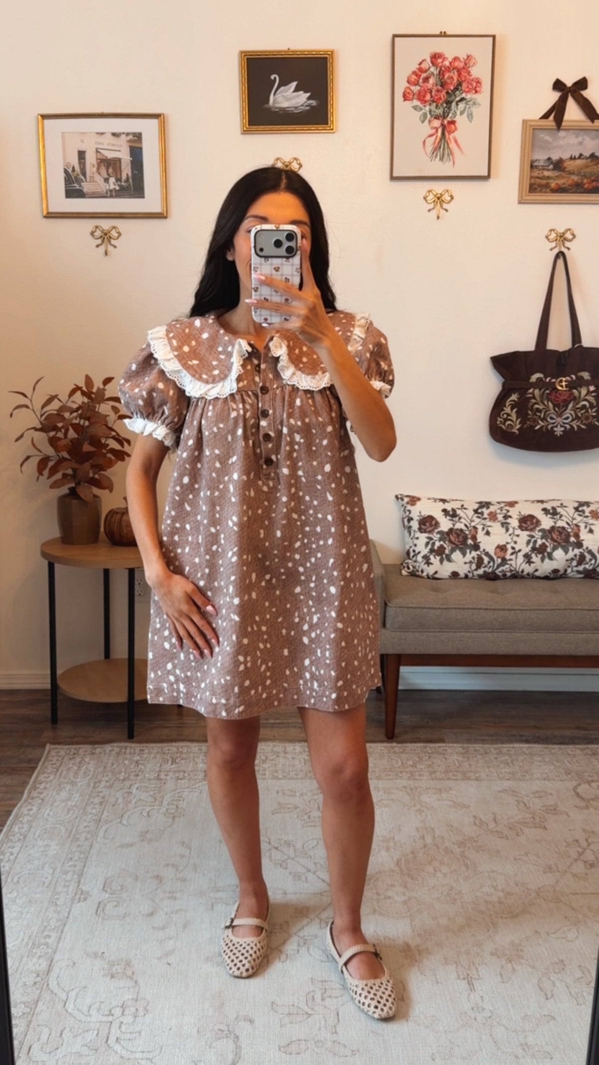 Fawn & Lace Mini Dress