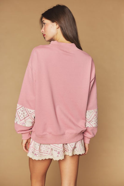 Cozy Girl Book Club Mockneck - Mauve