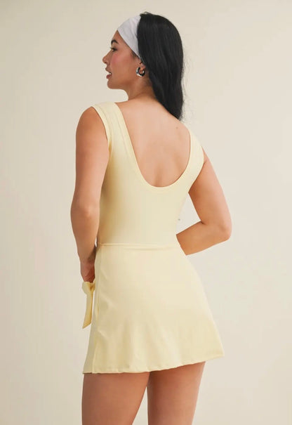 Lemon Drop Wrap Athletic Romper