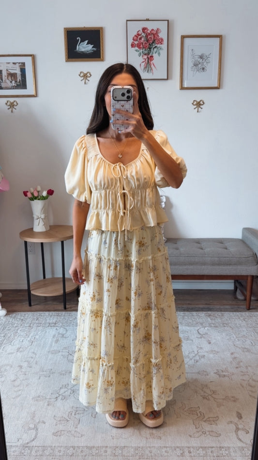 Sunlit Petals Maxi Skirt