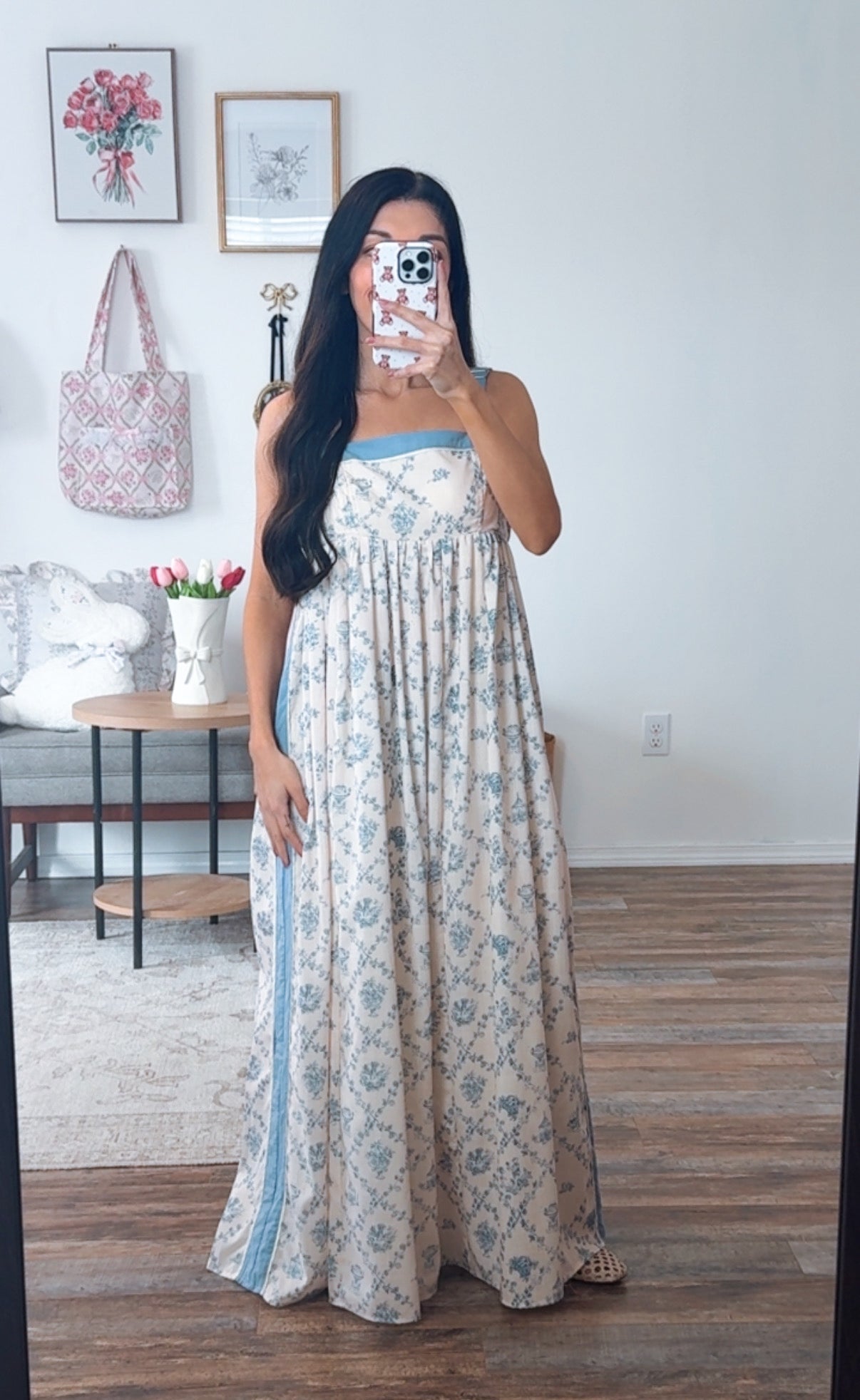 Toile Vintage Garden Dress (Blue)