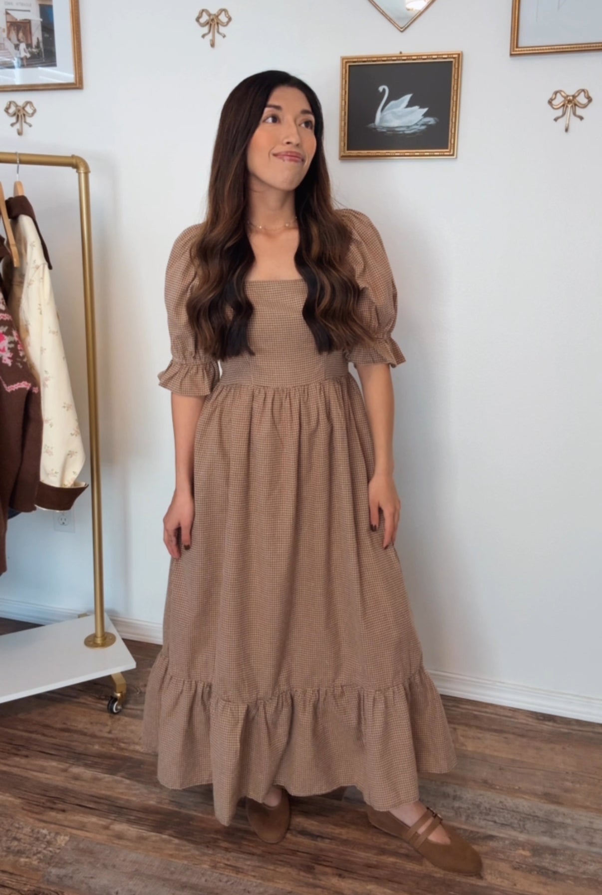 Autumn Dreams Gingham Dress
