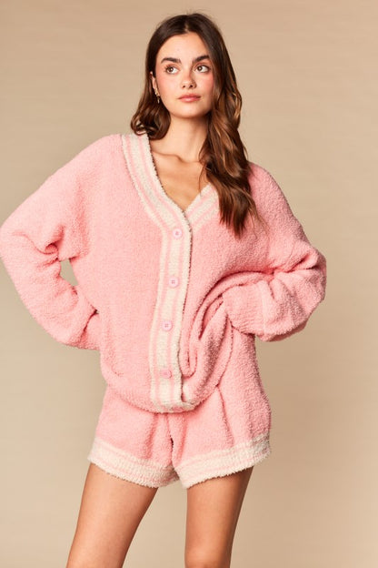 Pink Teddy Sherpa Set