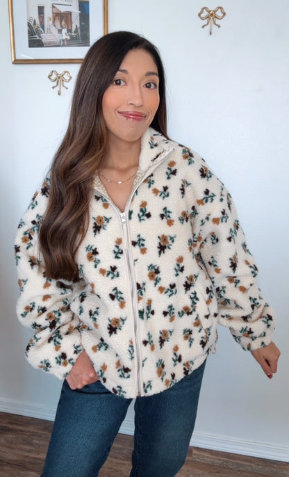 Country Blooms Sherpa Jacket