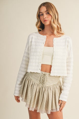 Poised in Pointelle Cardigan