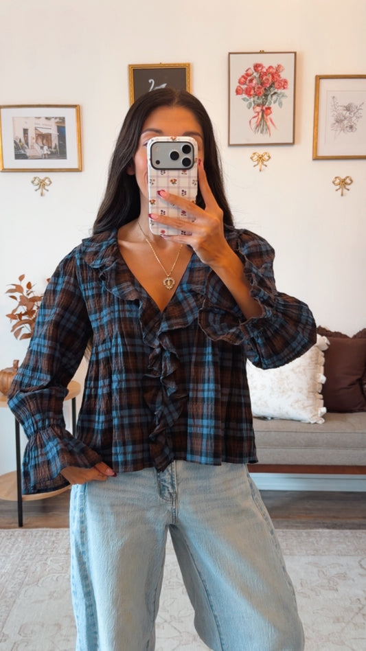 Blueberry Hallow Plaid Blouse