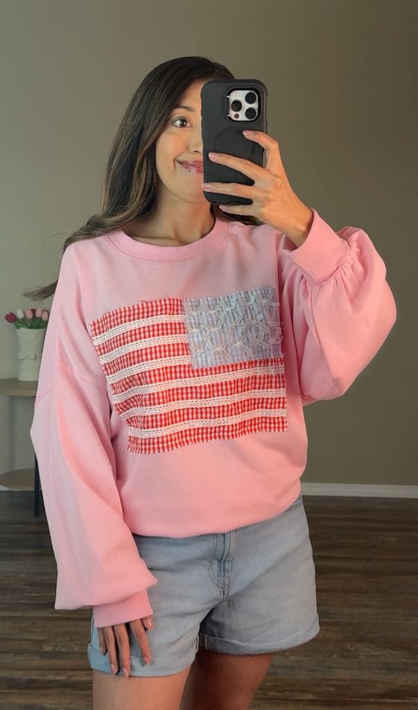 Miss America in Pink Sweatshirt
