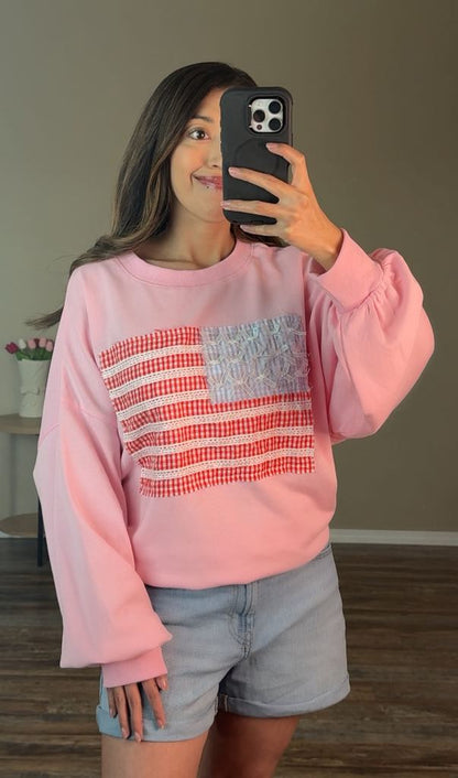 Miss America in Pink Sweatshirt