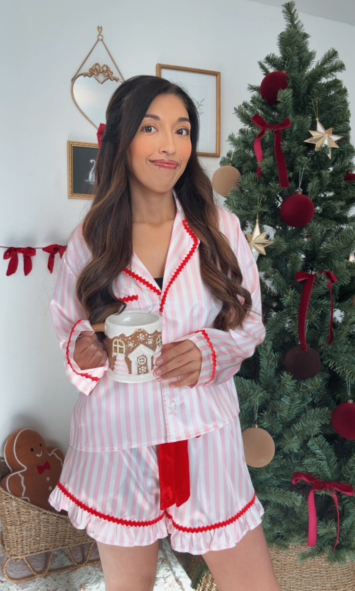 Merry & Bright Stripe Satin Set