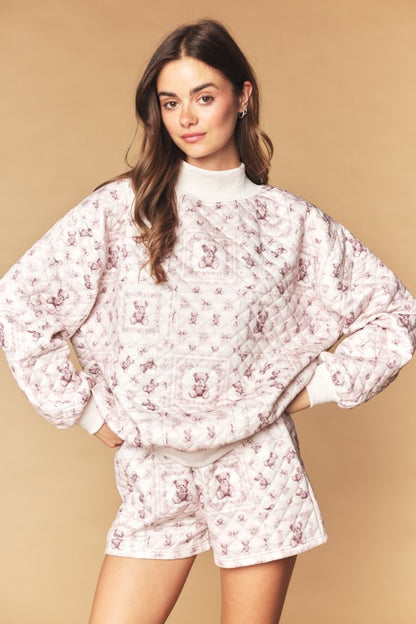 Mocha Teddy Quilted Set
