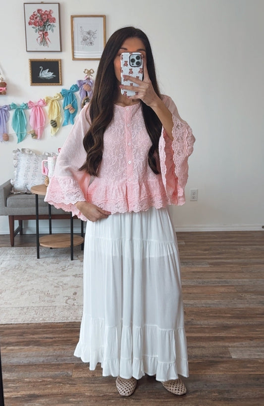 Soft White Maxi Skirt (Tall Friendly)