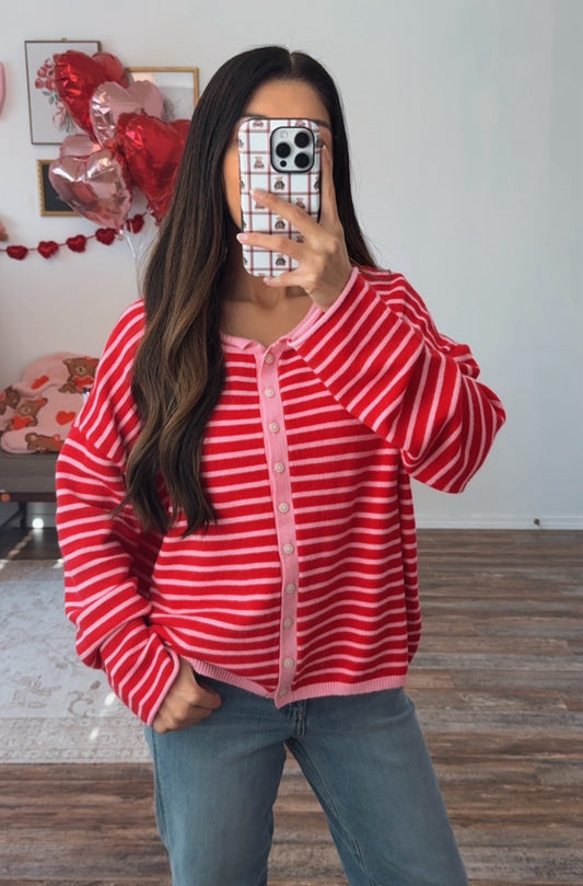 Juliette Cardigan - Pink/Red