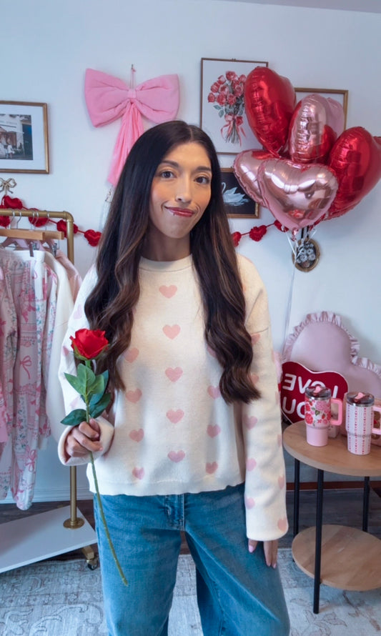 Pretty In Pink Hearts Sweater