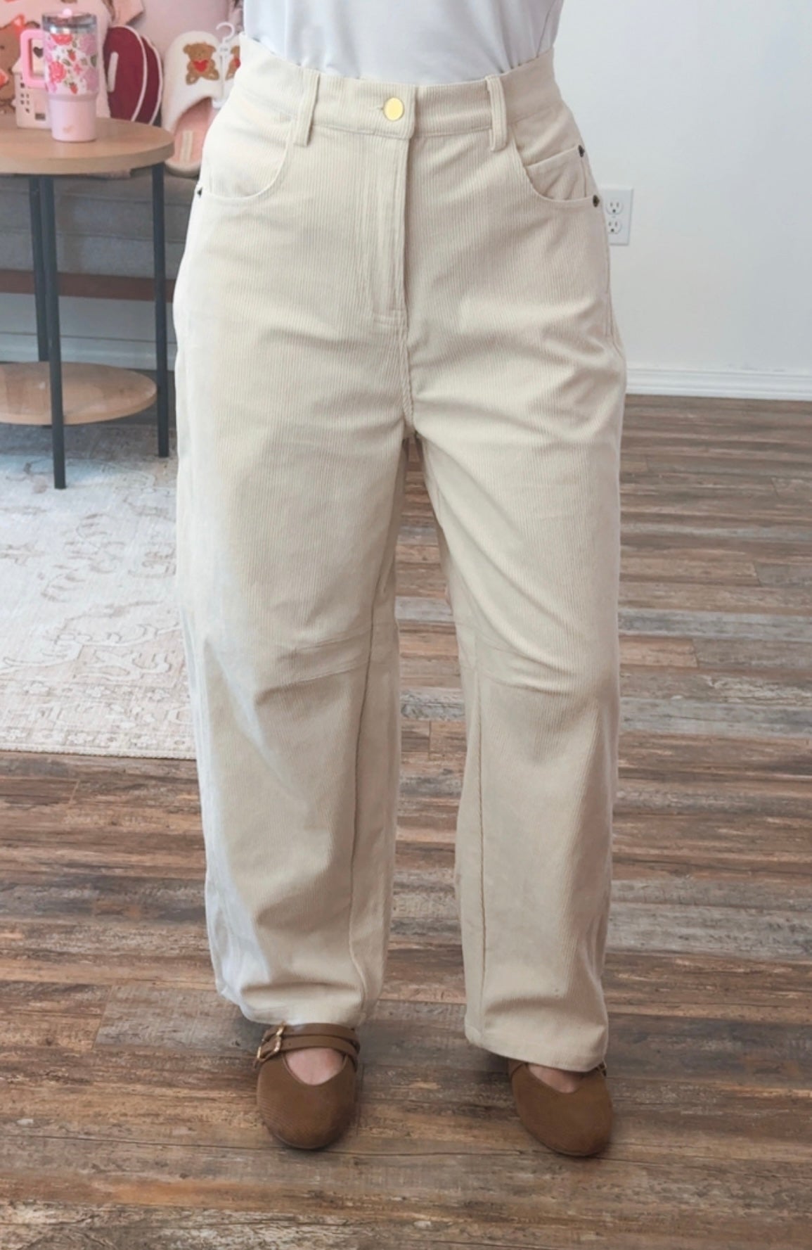 Cream Corduroy Pants