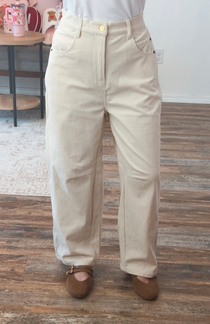 Cream Corduroy Pants