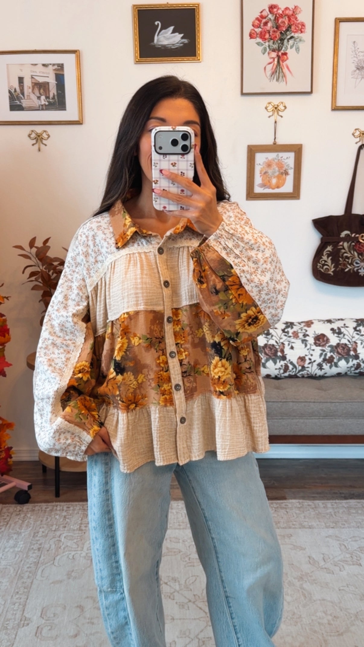Stars Hollow Harvest Blouse - Taupe
