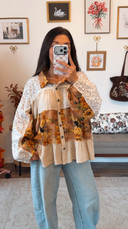 Stars Hollow Harvest Blouse - Taupe