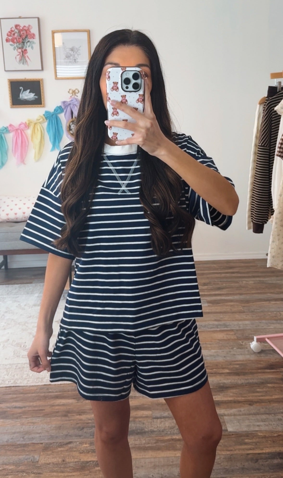 Navy Stripe Lounge Set