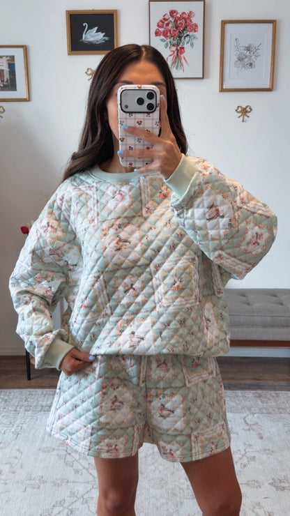 Sage duck quilted duck set
