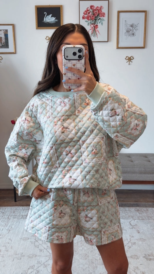 Sage duck quilted duck set