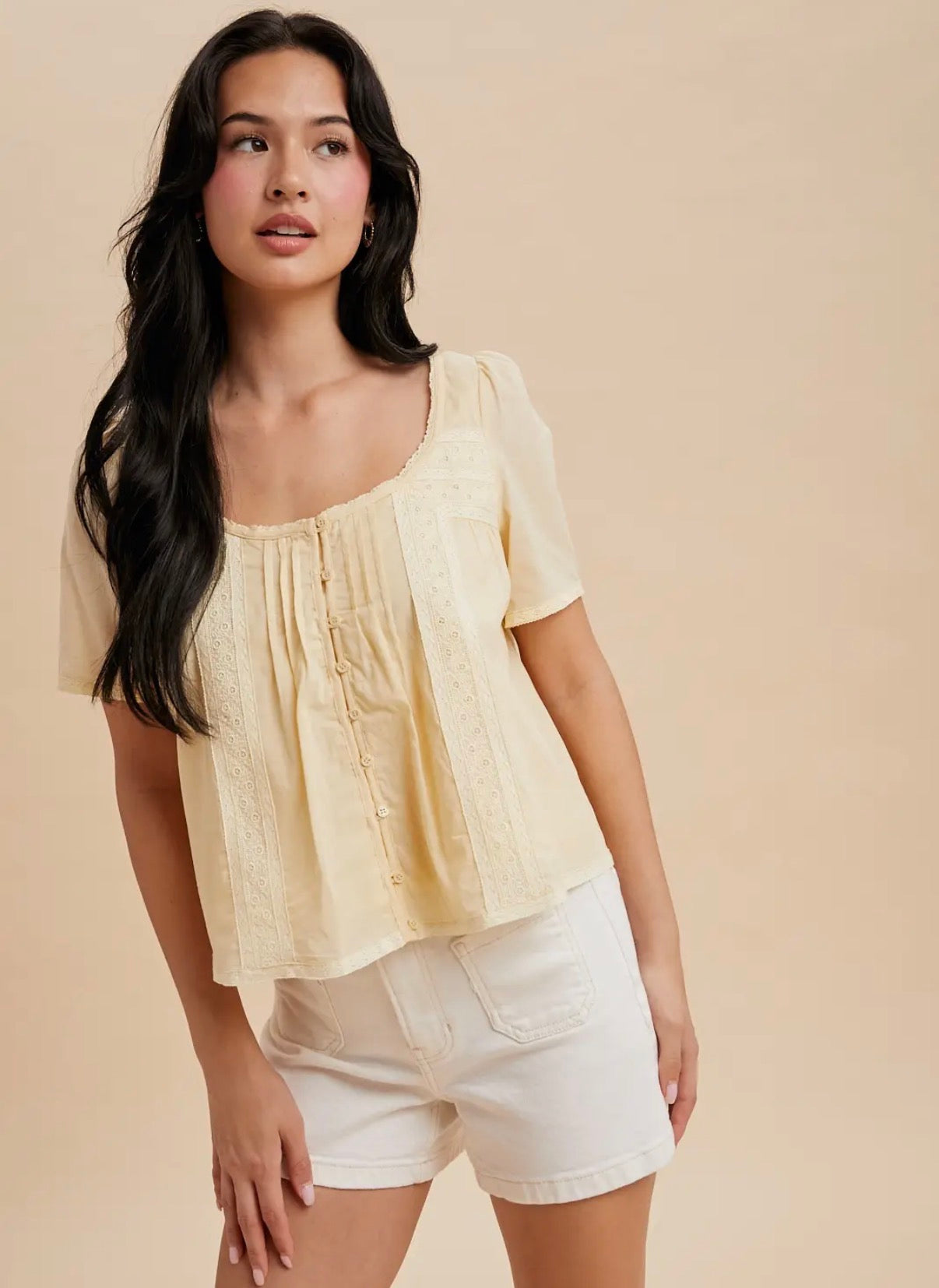 Eloise Lace Top / Yellow