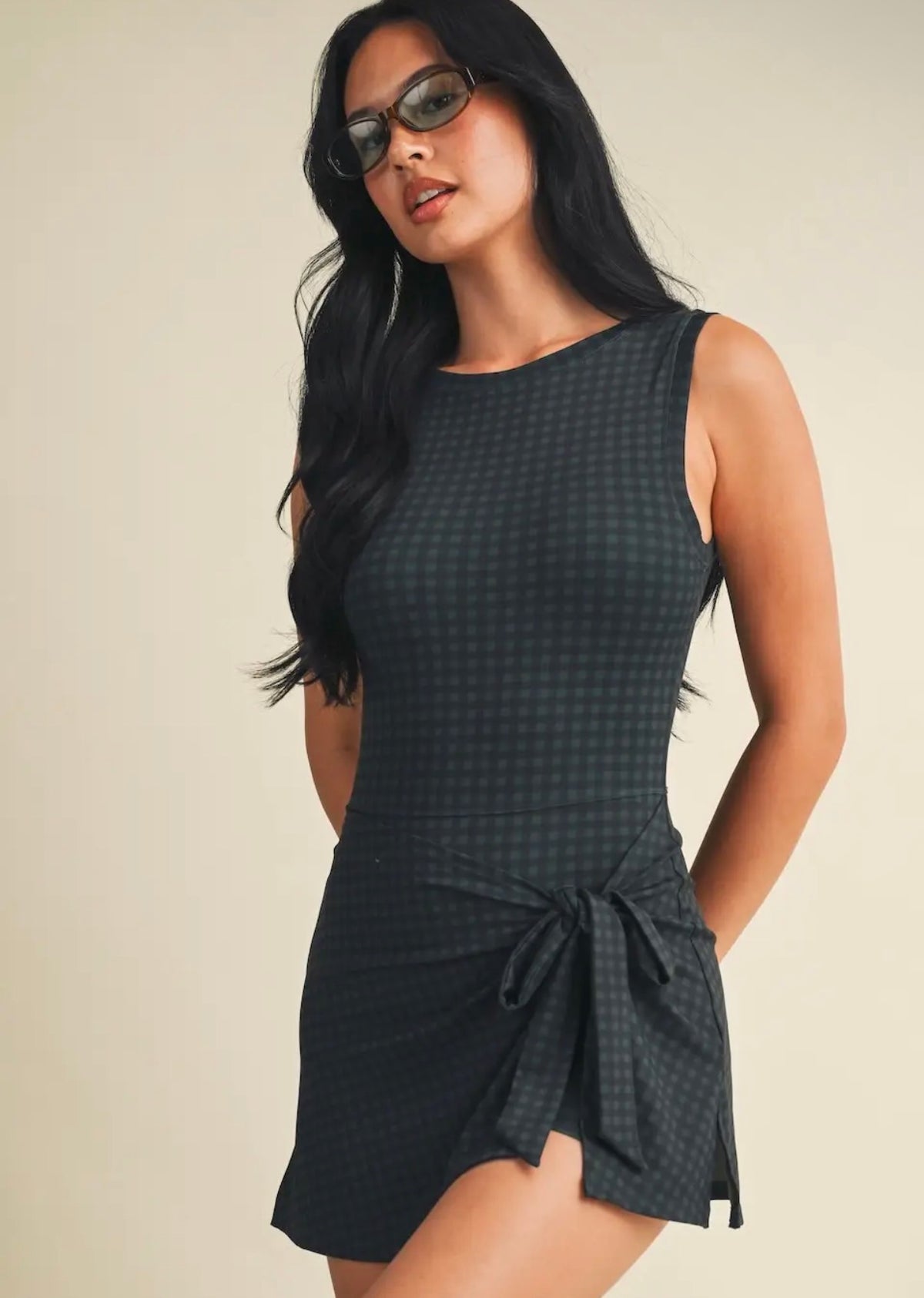 Evergreen Lane Gingham Romper