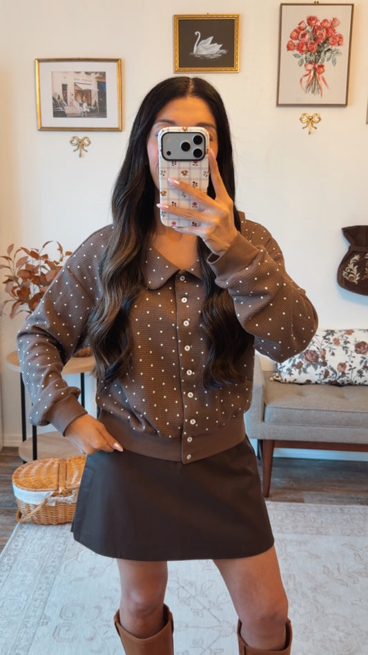 Brown Sugar Dot Cardigan