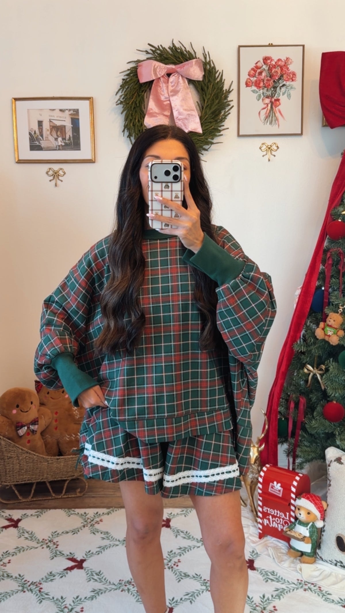 Evergreen Belle Plaid Sweatshirt ONLY RESTOCK PREORDER