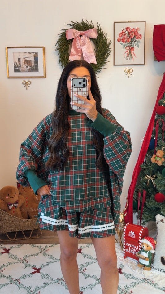 Evergreen Belle Plaid Sweatshirt ONLY RESTOCK PREORDER